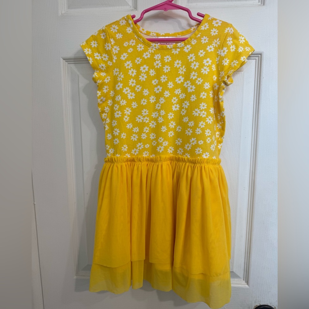 Hanna Andersson Yellow Pleated Sundress with Flutter Sleeves